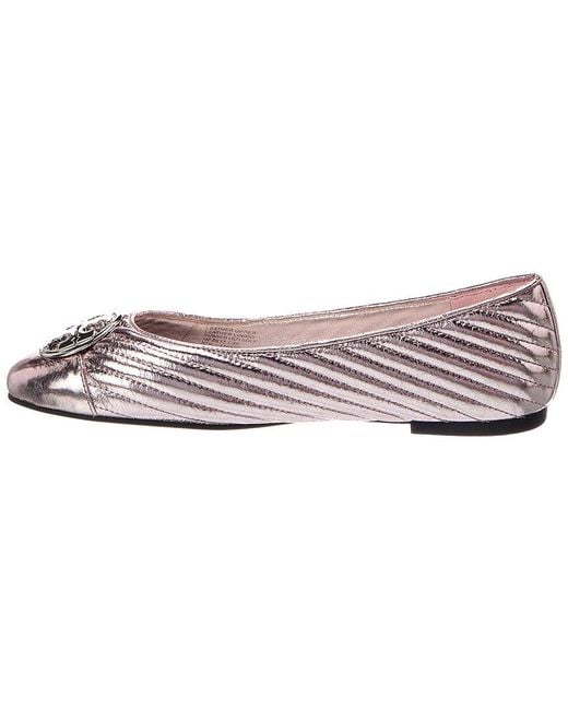 Tory Burch Pink Chelsea Quilted Patent Ballet Flat