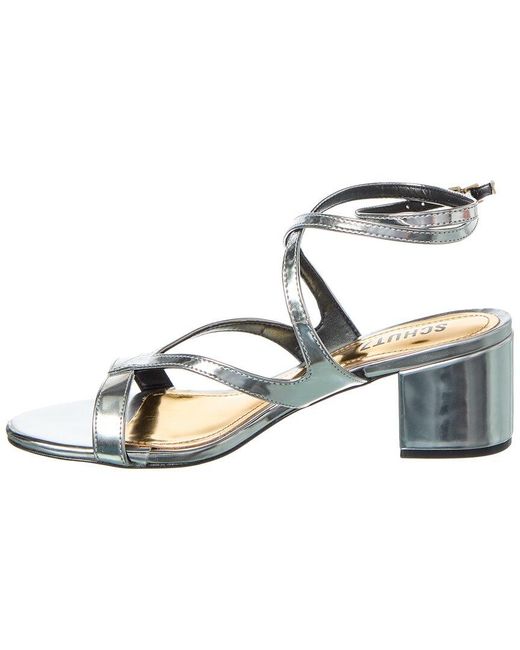 SCHUTZ SHOES Metallic Stephanie Block Spechio Sandal