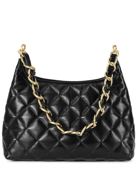 Tiffany & Fred Paris Black Shiny Leather Hobo Bag