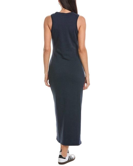 Splendid Blue Terry Knit Cut Away Midi Dress