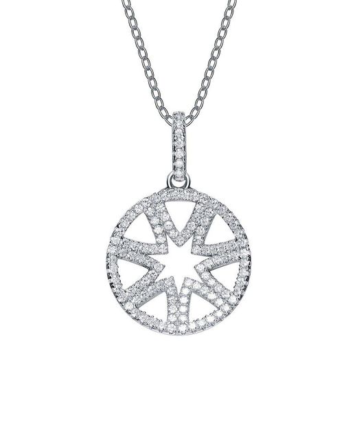 Genevive Jewelry Metallic Silver Cz Pendant