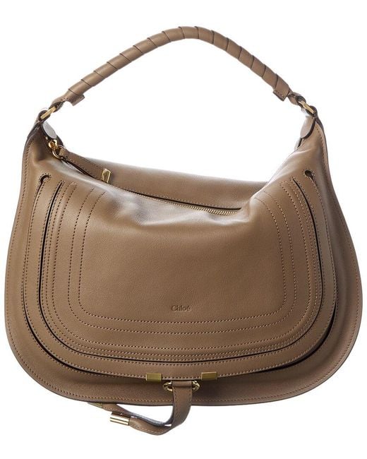 Chloé Brown Marcie Leather Hobo Bag