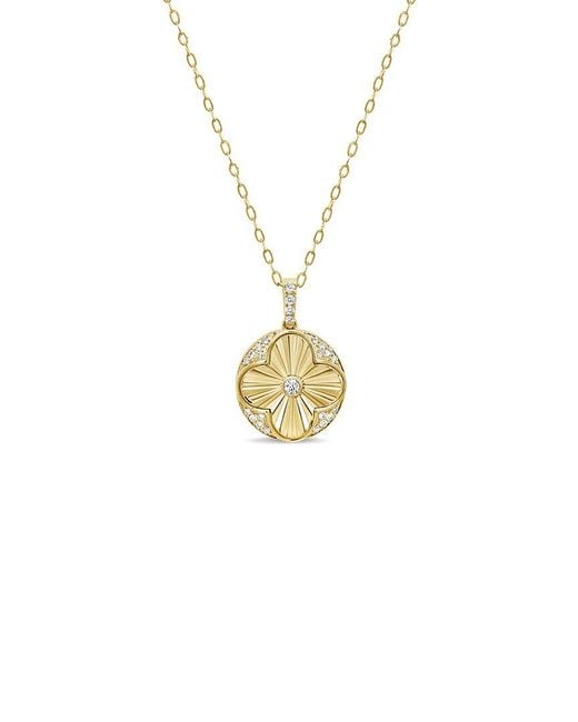 Sabrina Designs Metallic 14K 0.36 Ct. Tw. Diamond Clover Necklace