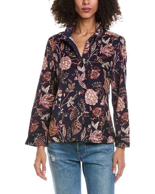 Tommy Bahama Red Exquisite Bloom Cord Top
