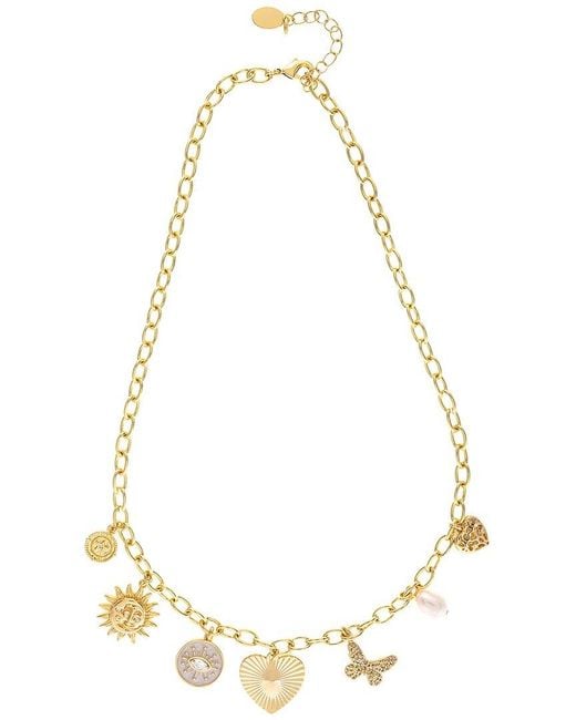 Rivka Friedman Metallic 18K Plated Cz Charm Necklace