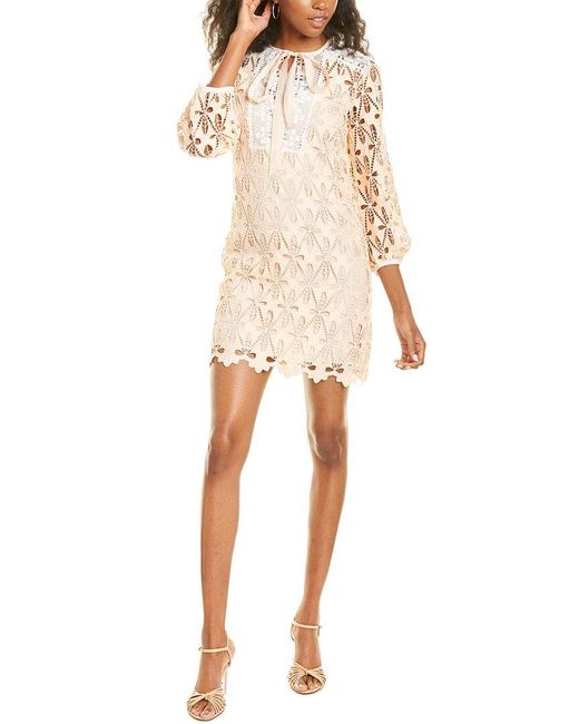 Sandro Lace Kezal Shift Dress In Pink Lyst 