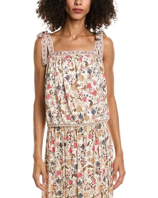 Max Studio Red Tie Shoulder Tank Top
