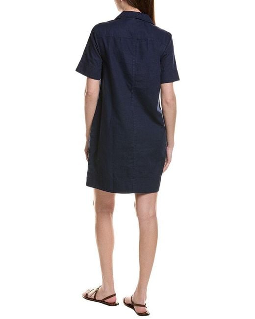 Tommy Bahama Blue Utility Twill Linen-Blend Mini Dress
