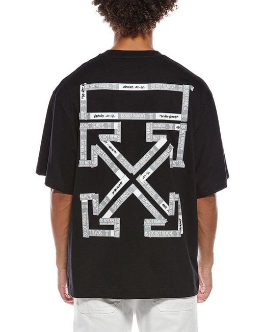 Off-White c/o Virgil Abloh Black Skate Fit Tape Arrow T-Shirt for men