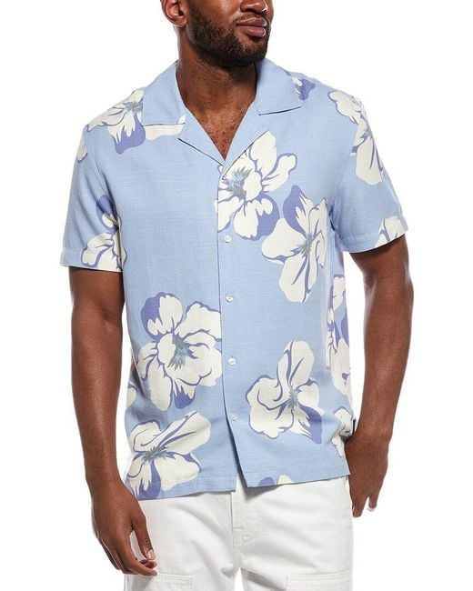 Ted Baker Blue Printed Button Front Shirt for men
