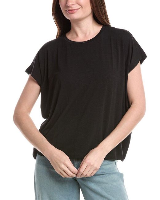 Eileen Fisher Black Crew Neck Square Top