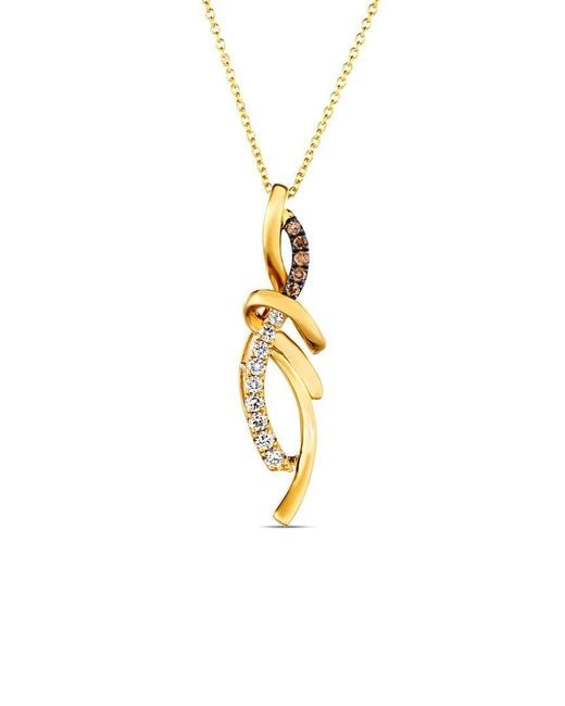 Le Vian Metallic Le Vian Chocolate & Honey 14K 0.29 Ct. Tw. Diamond Pendant Necklace