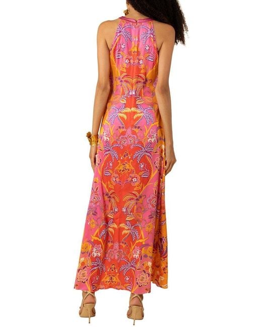 Hale Bob Red Florence Silk-Blend Maxi Dress