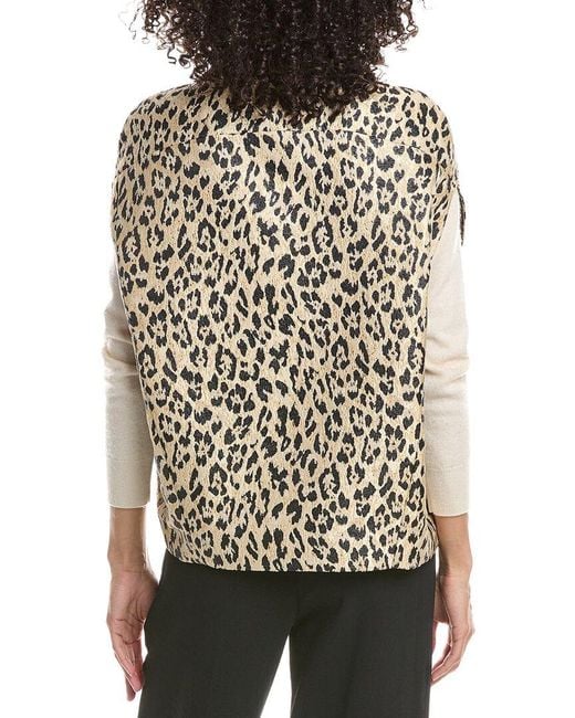 Valentino White Silk-Blend Printed Gilet