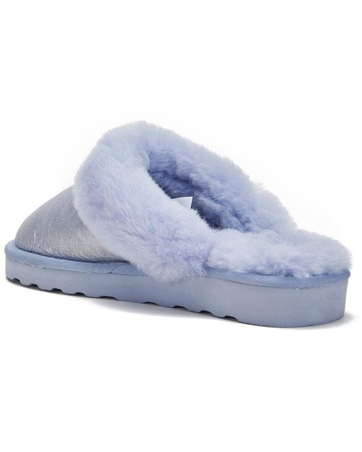 Australia Luxe Blue Mool Leather Slipper