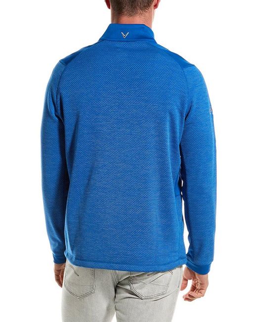 Callaway Apparel Blue Mid-weight Hex 1/4-zip Pullover for men