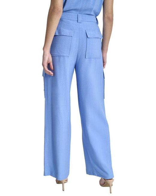 DKNY Blue Crinkle Dressing Cargo Pant