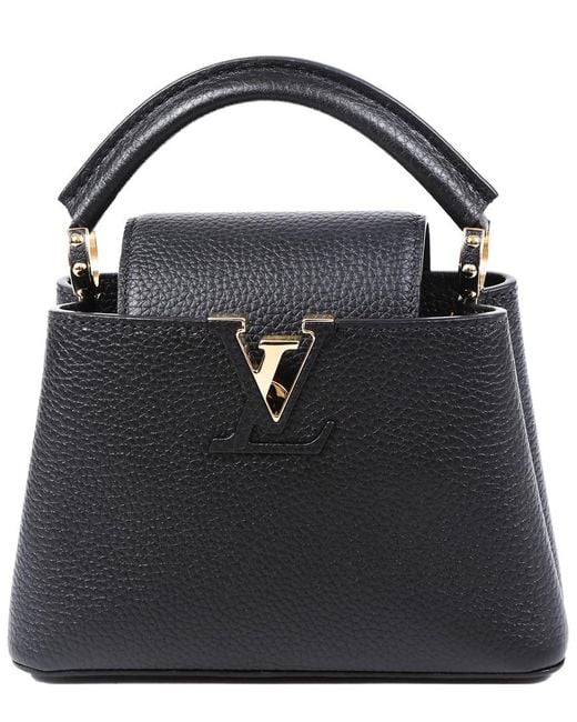 Louis Vuitton Black Taurillon Leather Capucines Bag Wallet – Bagaholic