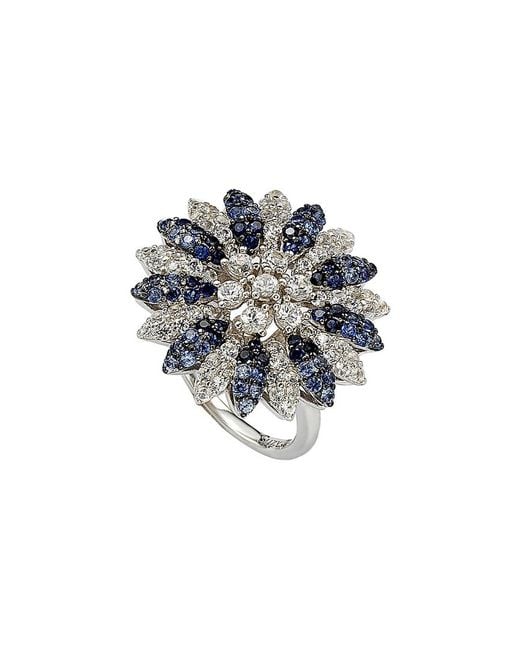 Suzy Levian Metallic 18k & Silver 4.15 Ct. Tw. Sapphire Ring