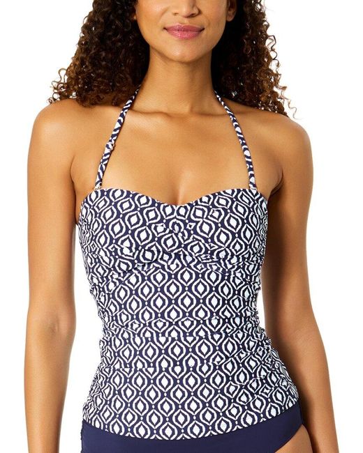 Anne Cole Purple Twist Front Bandeau-Kini