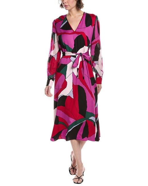 Diane von Furstenberg Red Abel Midi Dress