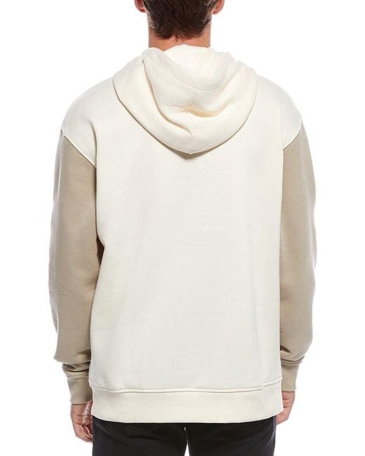 Scotch & Soda White Relaxed Fit Colorblock Hoodie for men