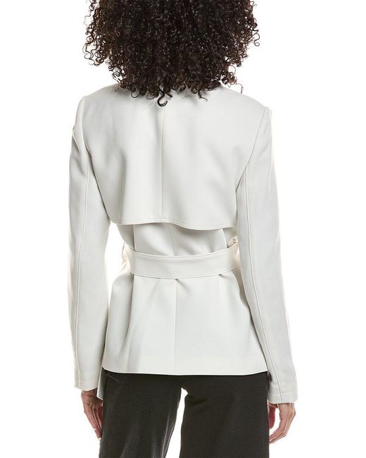 Theory White Short Trench Coat