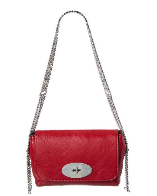 Mulberry Red Link Leather Shoulder Bag