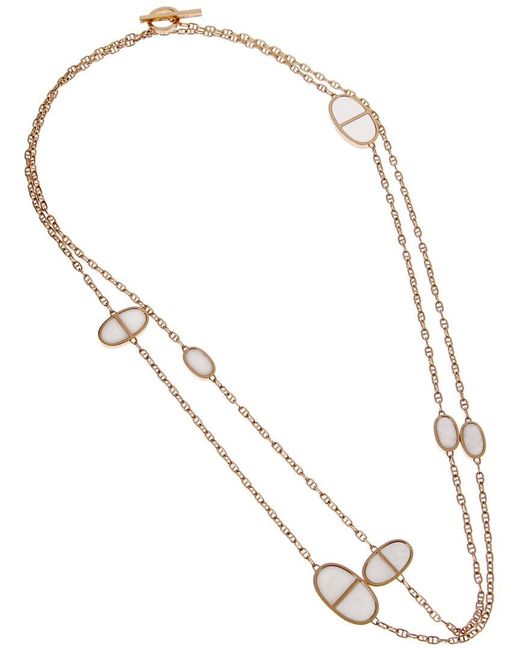 Hermès Metallic 18K Rose Necklace (Authentic Pre-Owned)