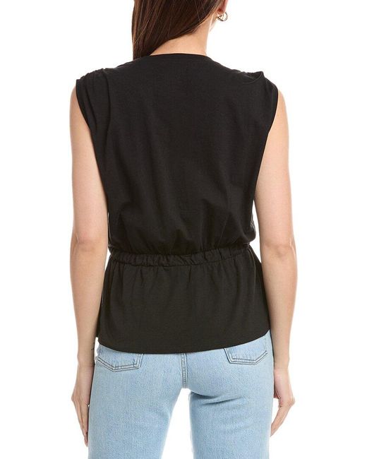 Grey State Black Peplum Top