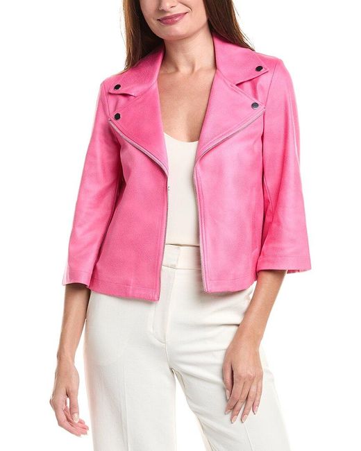 Joseph Ribkoff Pink Moto Jacket