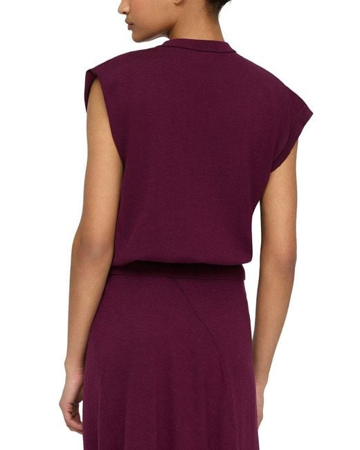 Lafayette 148 New York Purple Silk-Blend Sweater