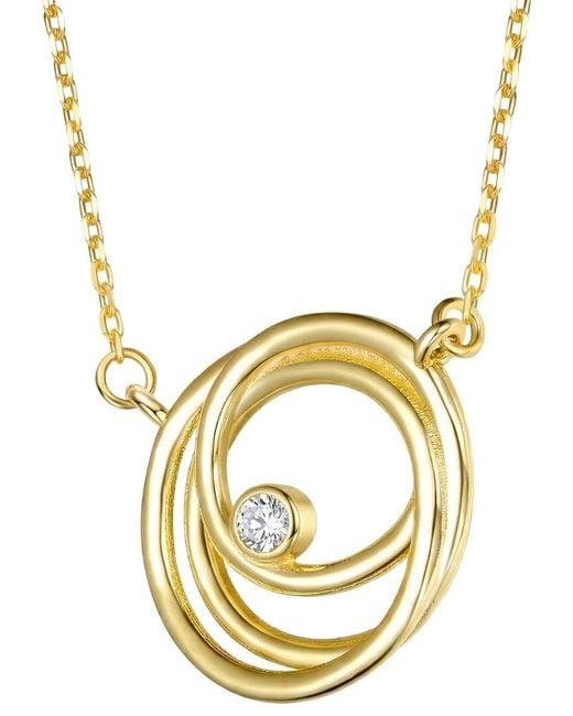 Genevive Jewelry Metallic Rachel Glauber 14K Plated Cz Round Shaped Necklace