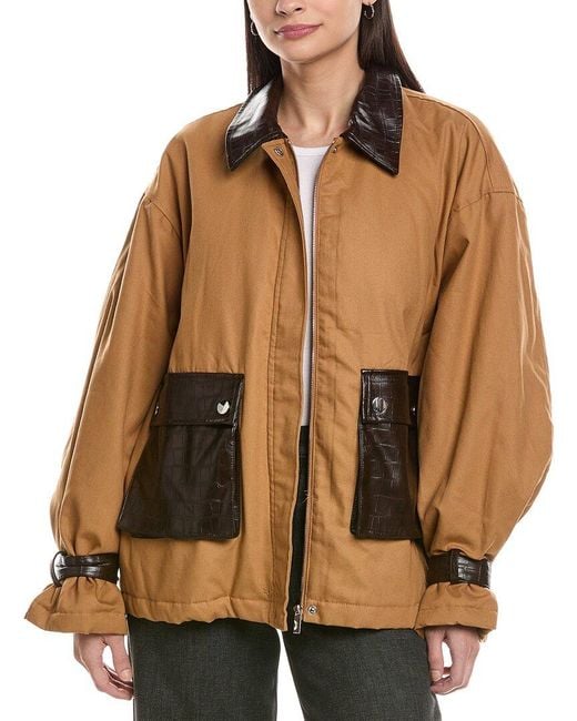 WeWoreWhat Brown Cocoon Barn Jacket