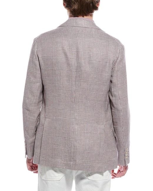 Brunello Cucinelli Gray Linen & Wool-Blend Blazer for men
