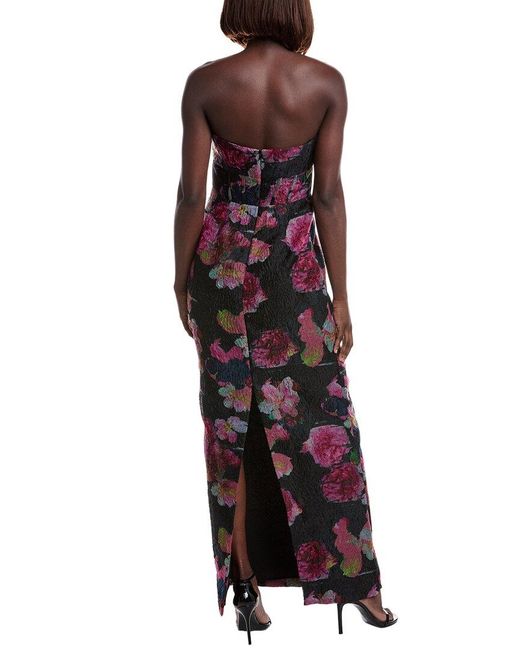 ML Monique Lhuillier Purple Demi Textured Organza Gown