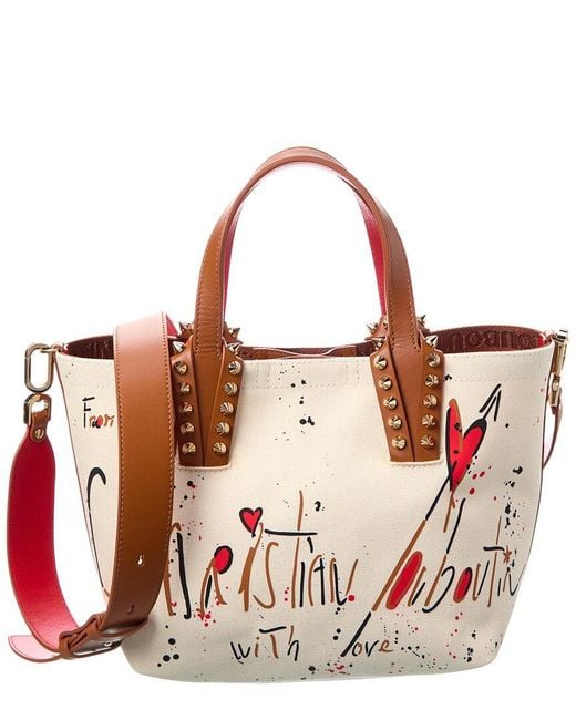 Christian Louboutin Pink Cabata Mini Canvas & Leather Tote