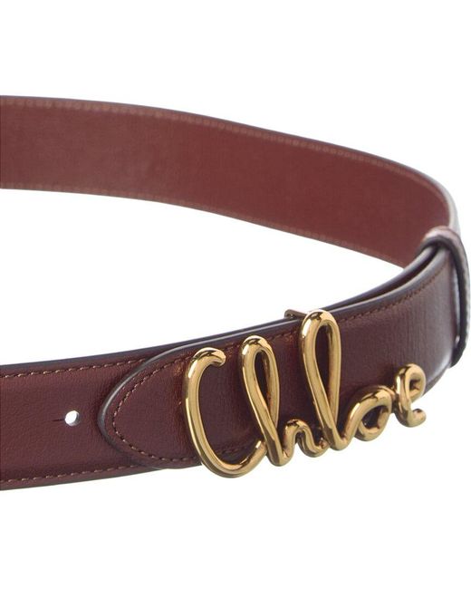 Chloé Red The Iconic Leather Belt