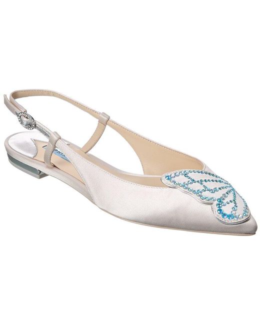 white satin slingback