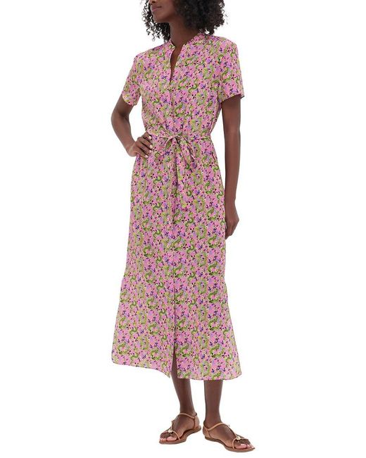 Saloni Pink Vicki Midi Dress