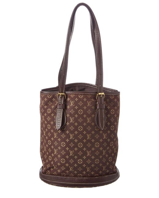 Louis Vuitton Brown Ebene Monogram Mini Lin Canvas Petit Bucket