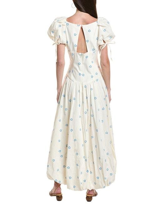 Free People White Bali Sprinkled Heart Maxi Dress