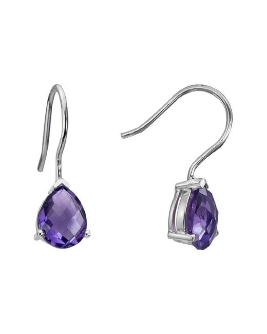 Gemstones Blue Silver 4.00 Ct. Tw. Amethyst Earrings
