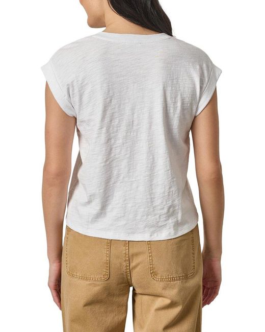 Lilla P White Cuffed Sleeve V-Neck