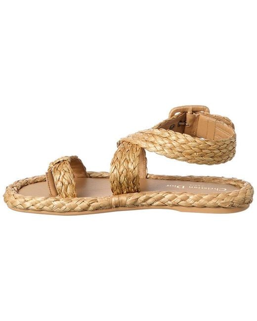 Dior Metallic Raffia Sandal