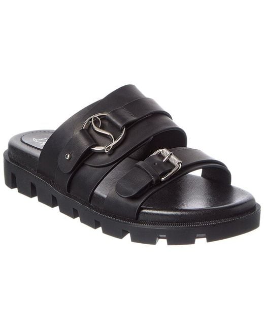 Christian Louboutin Black Leather Sandal