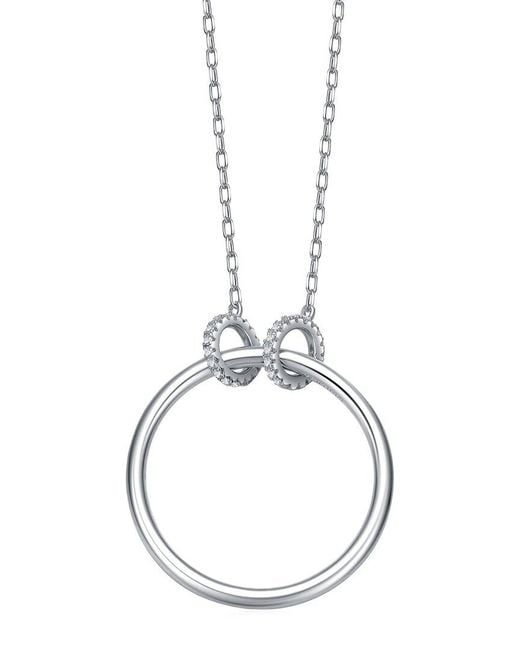 Genevive Jewelry Metallic Silver Pendant Necklace