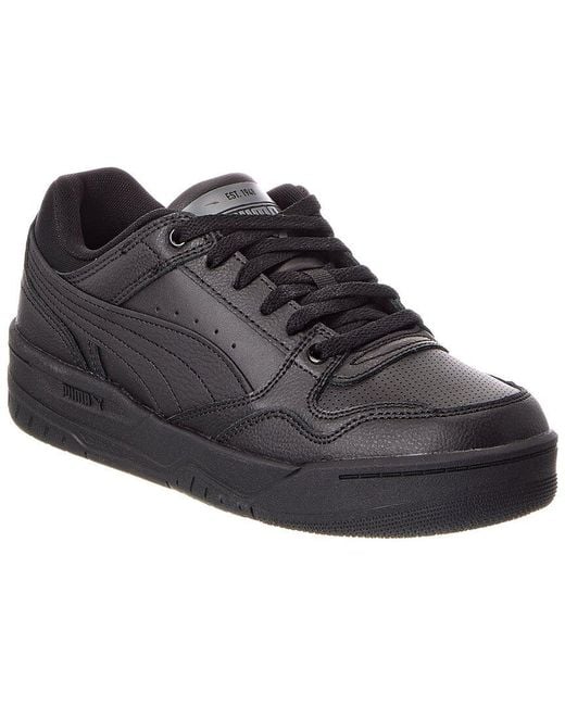 PUMA Black Rebound Retro Leather Sneaker for men
