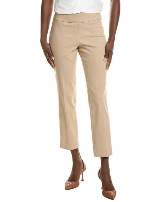 Jones New York Natural Pull-On Wide Waistband Straight Ankle Pant