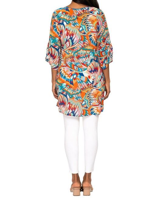 Tolani Blue Sanaya Silk Top